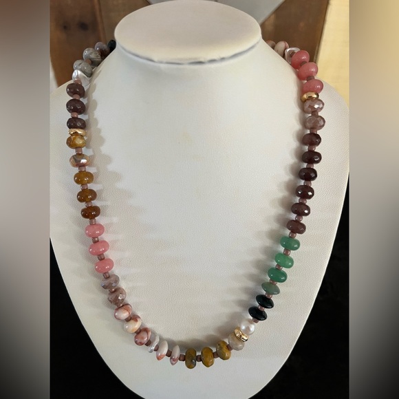 Anthropologie Rainbow stone necklace - Picture 6 of 7
